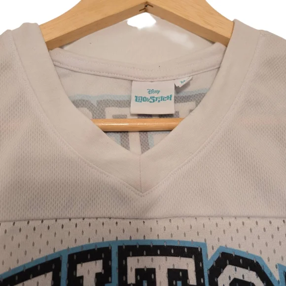 Disney Lilo & Stitch Cropped Jersey, White Women's Size Medium, Pre-owned - Picture 2 of 8